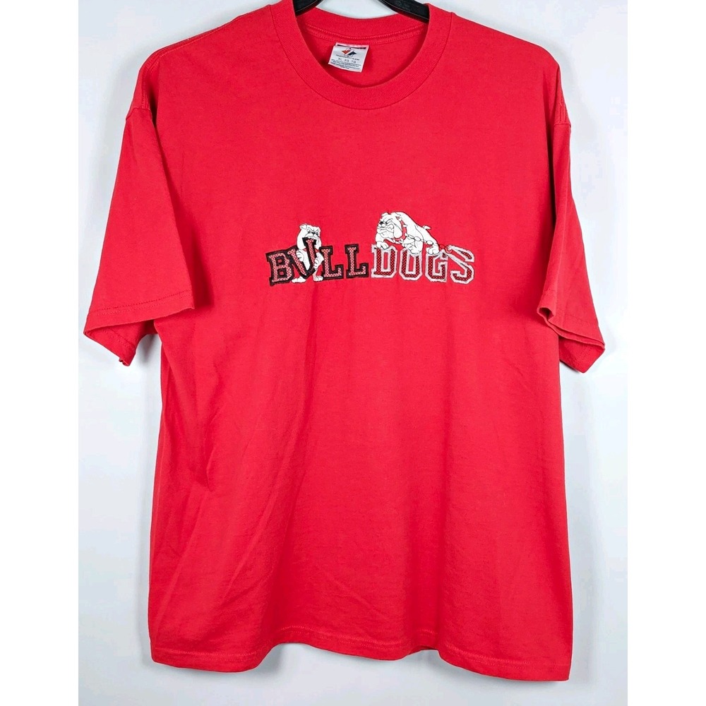 Jerzees UGA Bulldogs T-shirt Heavyweight Blend Mens XL Red Graphic Embroidered